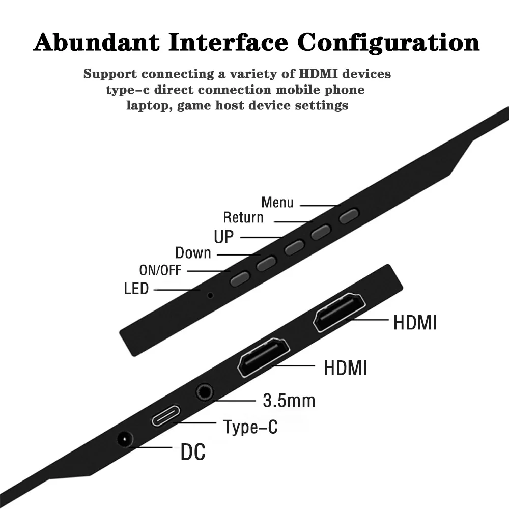 Imagem -02 - Monitor Portátil de 11.6 13.3 Polegadas 1366x768 16:9 hd 60hz pc Exibe Painel Tft Hdmi Compatível com Ps4 Ps5 Laptop Raspberry Series
