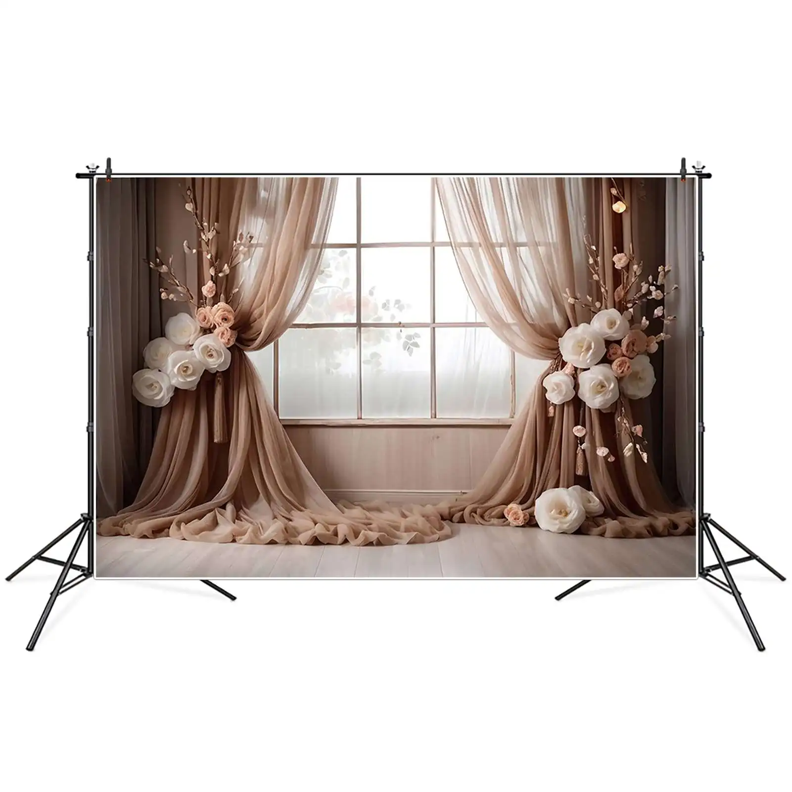 MOON.QG винтажное окно свадебный фон женские богемные занавески цветочные фоны под заказ Фотографические принадлежности