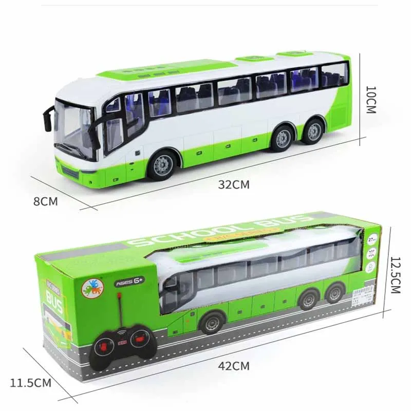 Controle Remoto Bus Simulation Toy para Crianças, Modelo De Ônibus Escolar, Luz Elétrica, Carro De Viagem, Presente De Aniversário, Meninos