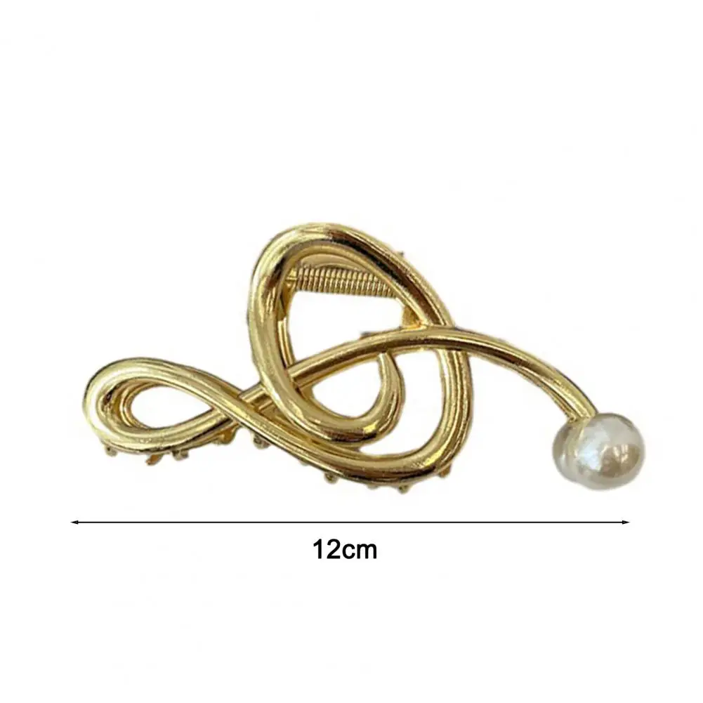 Size Hair Claw Elegant Music Note Design Hair Claw with Faux Pearls Metal Barrette for Non-slip Hair Accessory Stylish for Women