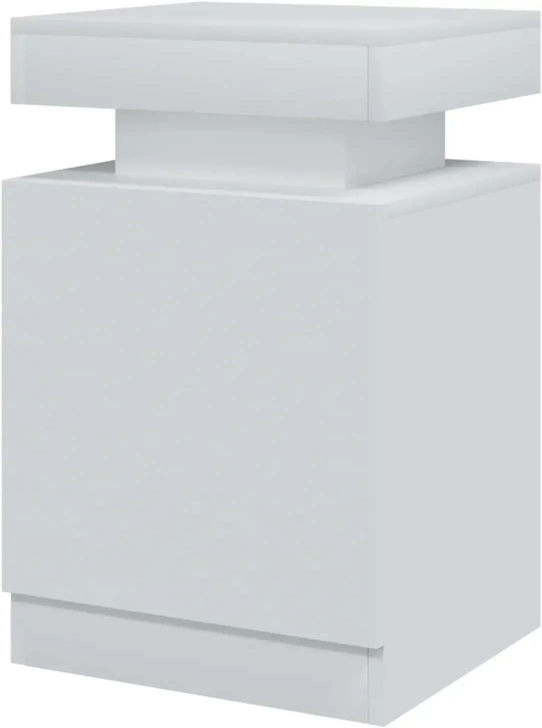 Hot sale!Set Of Two White Nightstands With Led Lights And Storage Cabinet For Bedroom