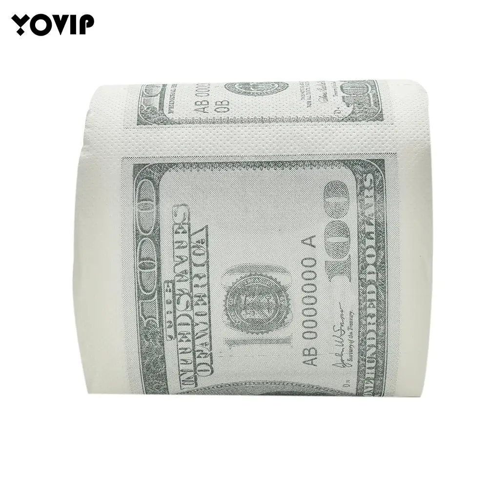 Rollo de papel higiénico creativo, rollos suaves mágicos, billete de dólar, $100 USD, novedad