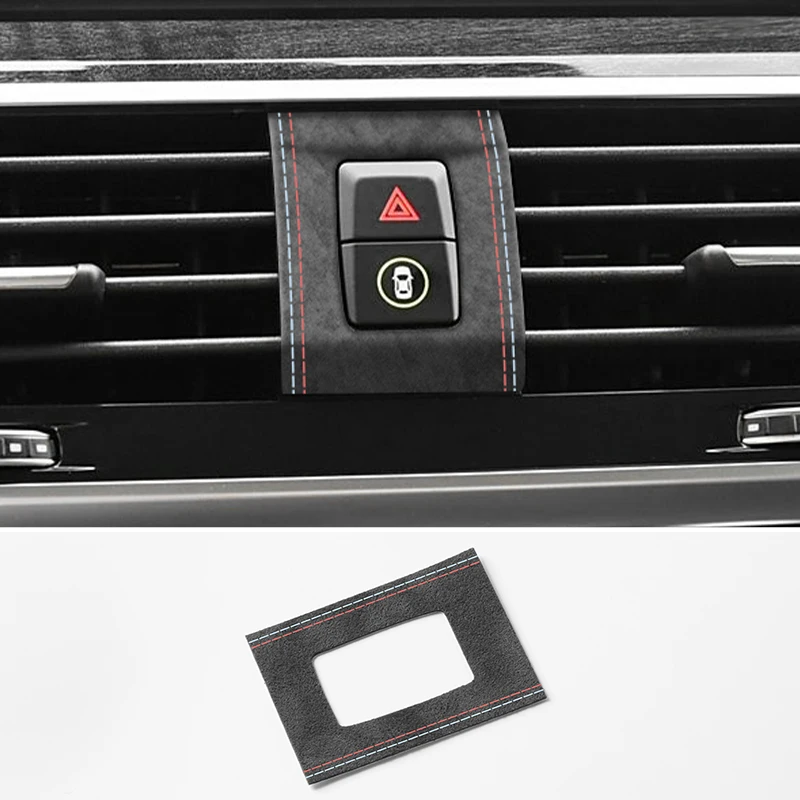 For BMW X3 G01 X4 G02 IX3 2019-2021 Made of Alcantara Car Warning Light Button Panel Cover Trim Sticker Interior Accessories
