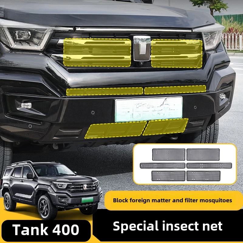 

For Great Wall GWM Tank 400 2023-2025 Car Styling Front Racing Grille Insect Screen Net Protector Decoration Accessories