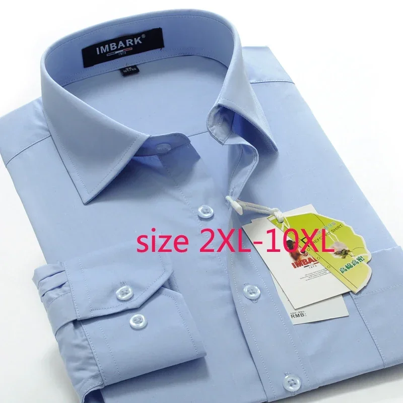 

New Arrival Fashion Men Grey Extra Large Loose Formal Casual Shirts Men Shirt Long Sleeve Plus Size 2X-5XL6XL7XL8XL9XL10XL