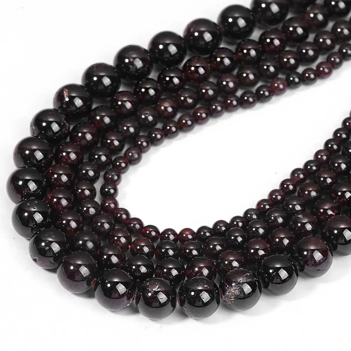 AAA Natürlicher Edelstein, natürliche dunkelrote Granatperlen, runde lose Steinperlen für die Schmuckherstellung, DIY-Armband, Halskette, Zubehör – Detail 4
