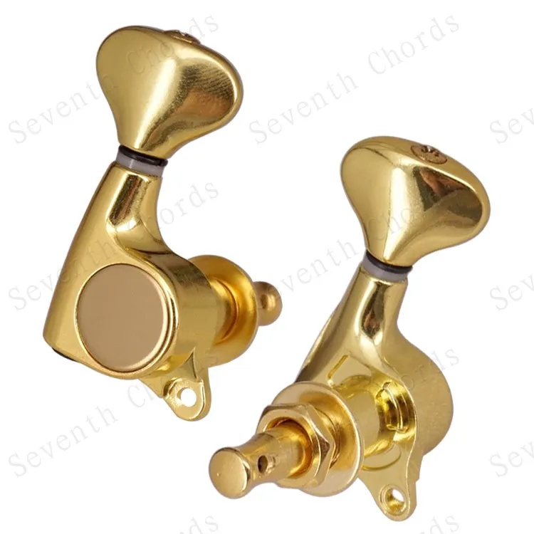 A Set 6 Pcs Small Fish-Tail Button Sealed-gear String Tuning Pegs Tuners Machine Heads For Acoustic Electric Guitar