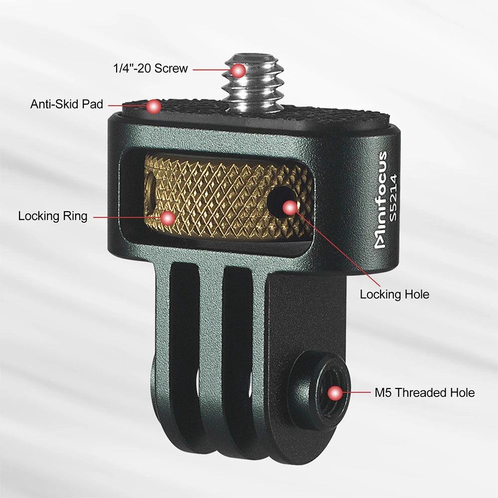 JJC Adattatore Per Treppiede Con Vite 1/4-20 Per Action Camera GoPro Hero 12 11 10 9 E Simili
