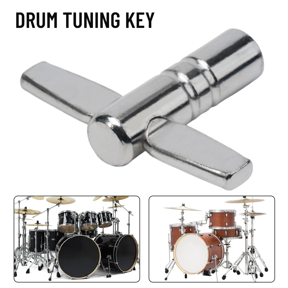 Kunci Tuning Drum Universal, kunci pas logam berbentuk T untuk Kit Drum sekrup persegi dapat disesuaikan Bass Drum nada keketatan kulit alat