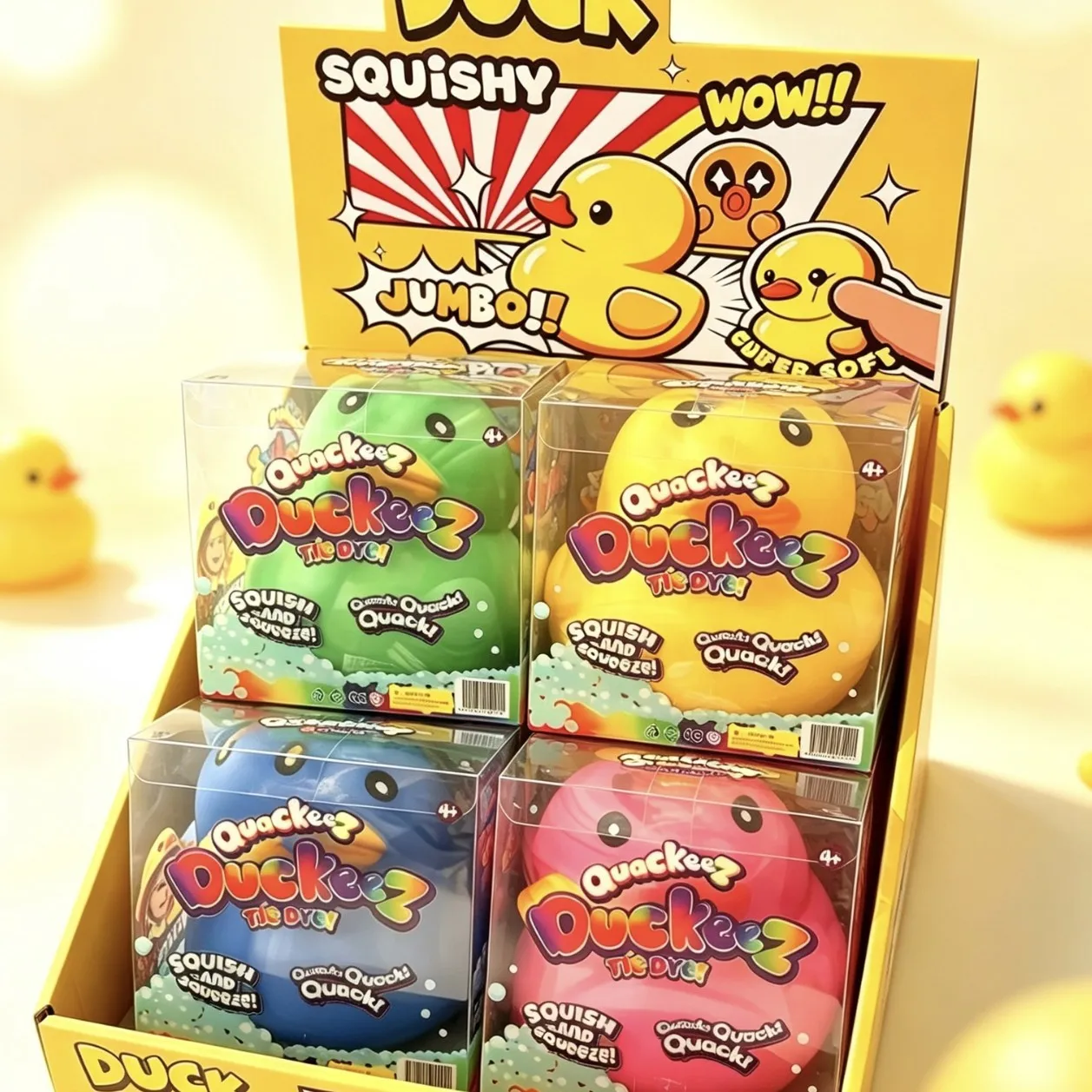 Latest popular large TPR decompression duck squeeze cartoon stress relief toy soft rubber venting creativity slow rebound