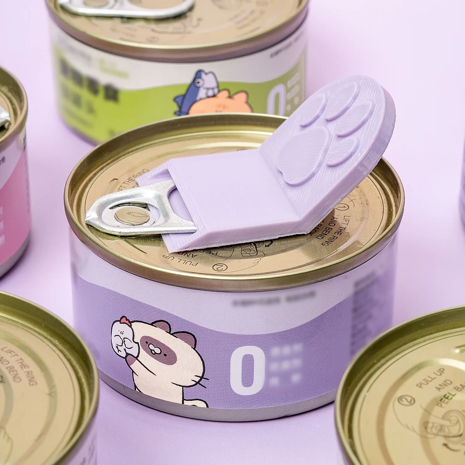 Pet Can Opener 1pc Ergonomic Non-Slip Handle Durable Plastic Kitchen Tool Easy to Clean Design for Cat/Dog Food Cans