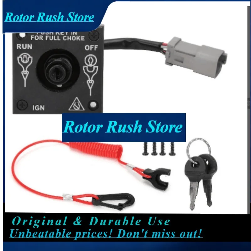 RoRuSFor Outboard Ignition Switch Key Panel 176408 Marine BRP Start Key