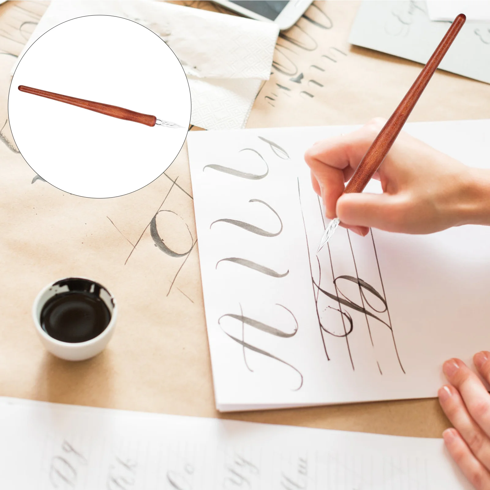 

Ink Pen Dip Calligraphy Office Stationery Dipping Writing Signature Coffee Supply Glass