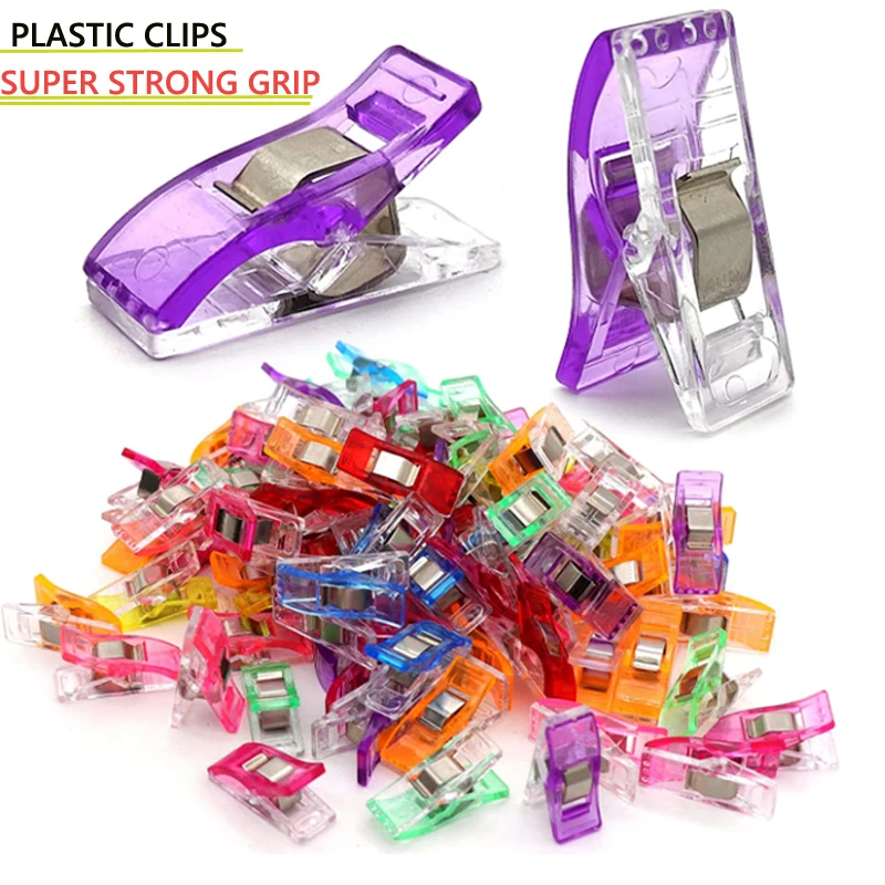 25/50Pcs Multipurpose Sewing Clips Colorful Clips Plastic Clip Storage Positioning Patchwork Sewing Clip Safety Clips Assorted