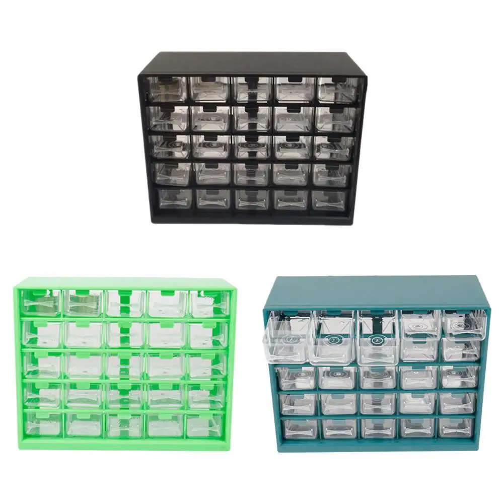 25 Multi-grid Drawer Parts Box Wall-mounted Screw Classification Component Spacer Storage Hardware Box Tool Accessories