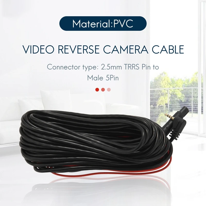 5 Pin 5 Hole 9 Meter Long Line Driving Recorder Rear Lens Extension Cable for Driving Recorder Gps Rear View Camera