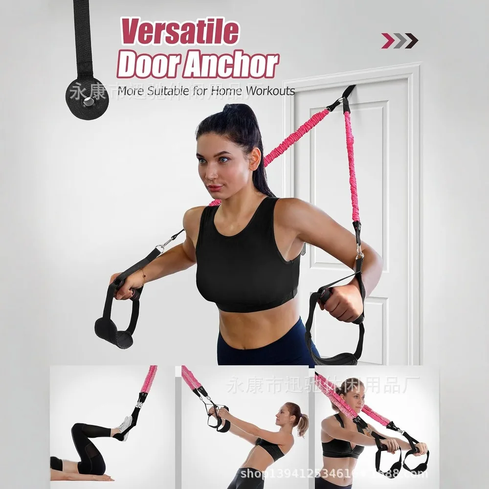 Multifunctional Portable Pilates Stick Fitness Equipment Pole Set, Yoga Stretching Deep Squat Training Elastic Resistance Bands