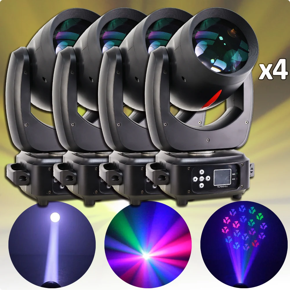 

4Pcs/Lot 250W Mini LED Spot Beam Moving Head Light DMX512 18Prism Focus Stage Effect Light For Live Show DJ Nightclub Party