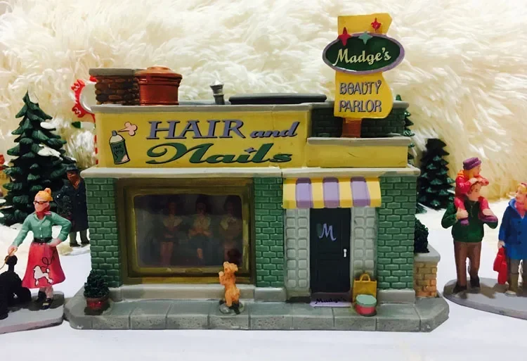 Handicraft Ceramic House Night Light Shop Street View Manicure Salon Delicate Girl Hairdressing Salon House Modeling Home Decor