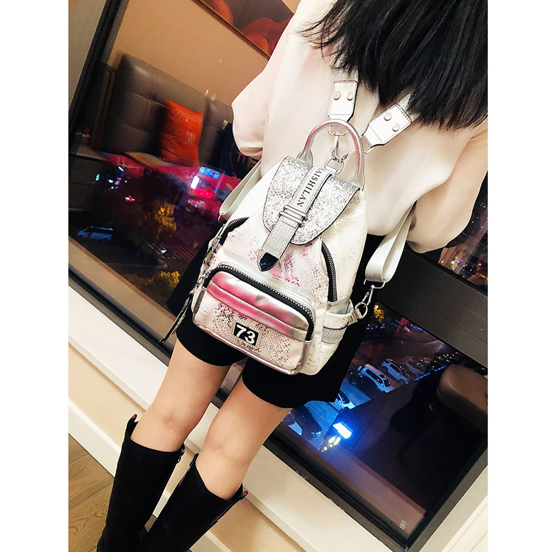 #6372-4 # Sequin Backpack Women's Bag New Fashionable and Trendy High end Western Backpack Women's Travel Bag