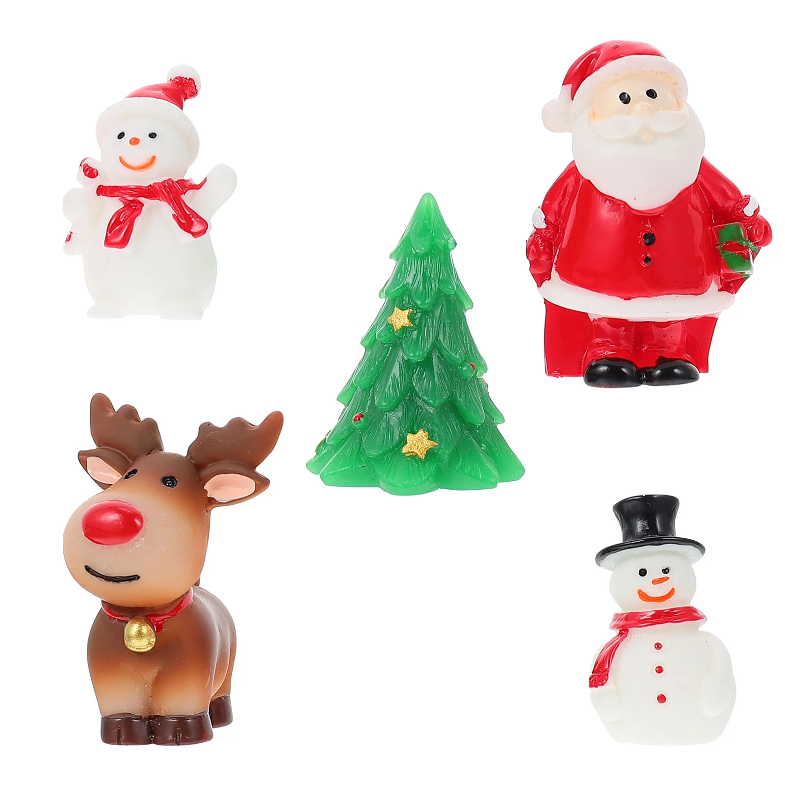 

5 Pcs Christmas Micro Landscape Pendulum Decoration Home Adornment The Office Gifts Sled Lovely Desktop Xmas Resin Ornament