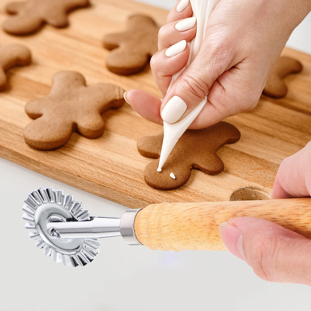 

2pcs Cookie Stamp Mold Alloy Dough Roller Non-Stick Baking Supply For Pizza Pastry Cake Dessert Making Kitchen Gadget