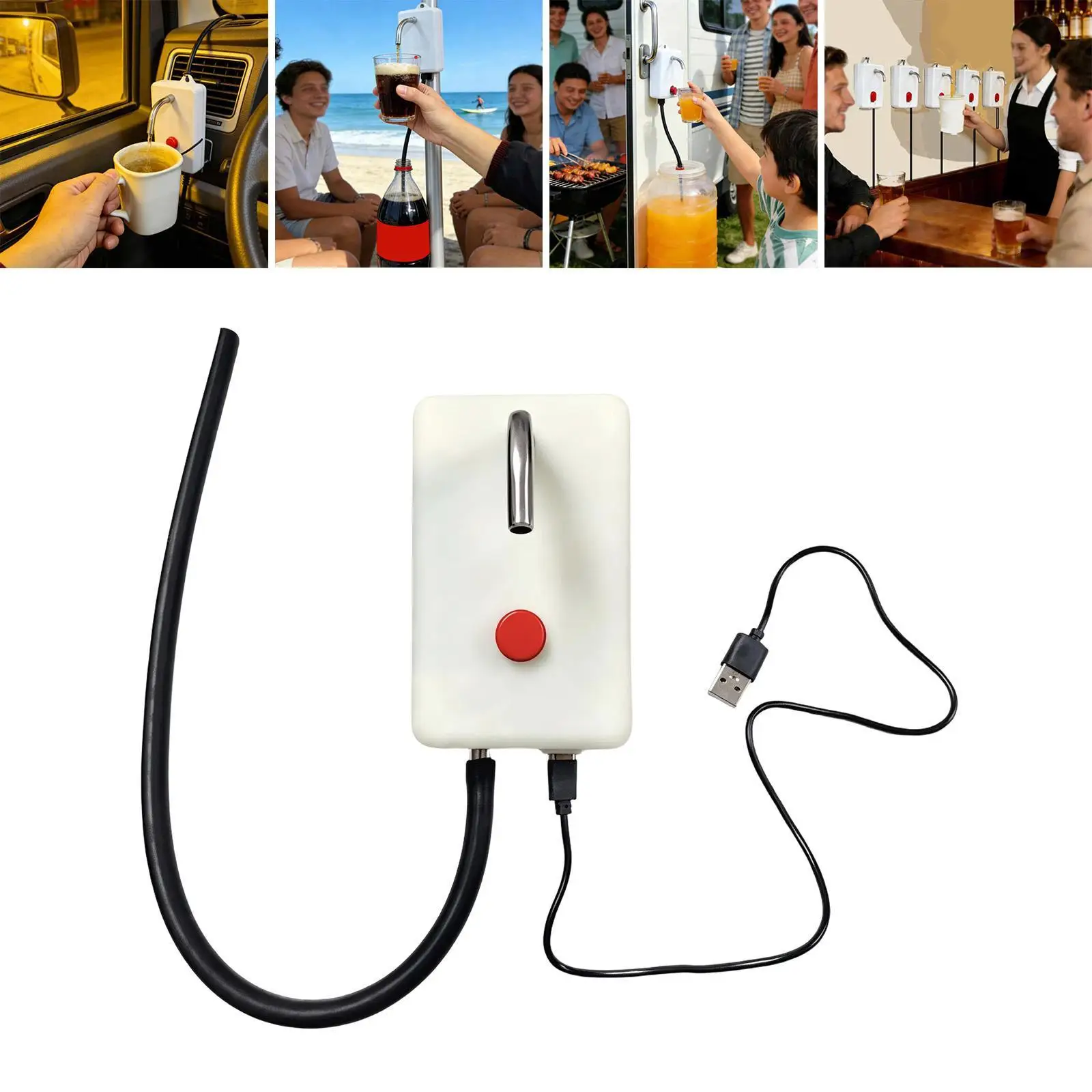 USB Electric Siphon Self Priming Pump,with Hose,Water Transfer Pump for Hiking