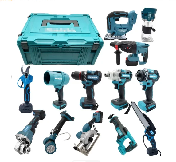 

[Набор из десяти предметов] Угловая шлифовальная машина с литиевой батареей, гаечный ключ, дрель, циркулярная пила, кривая пила, электрическая