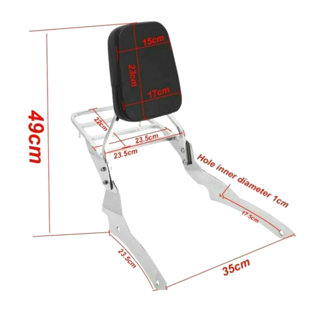 Ex Factory Price Quality NEW Sissy Bar & Backrest + Luggage Rack for  V Star 650 Dragstar 400 1998-up