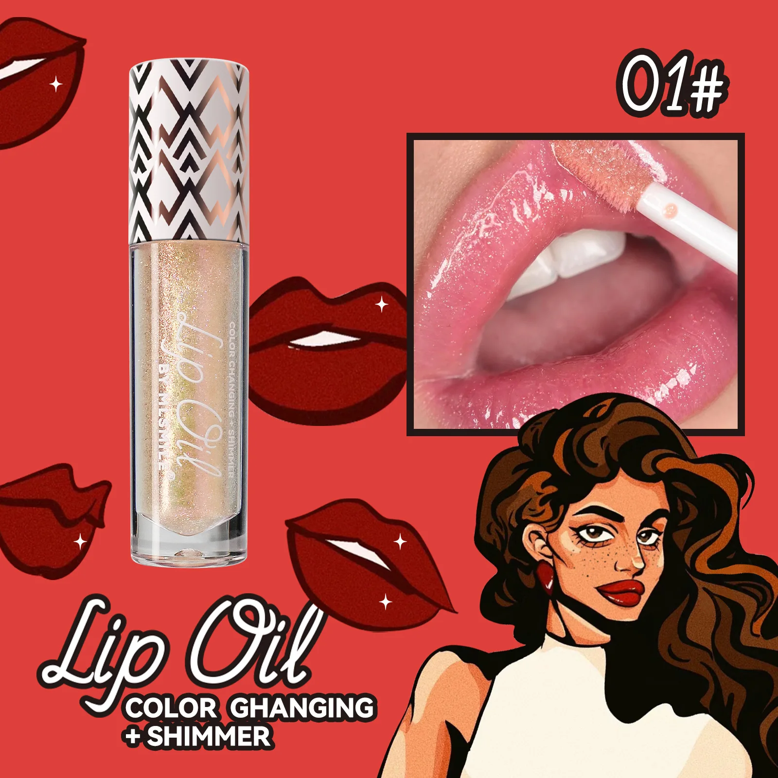 6 Farben warme Farbe ändern Perl glanz Lippen öl feuchtigkeit spendenden Lippen balsam Lip gloss transparent Doodoo Lippen öl Großhandel Kosmetik