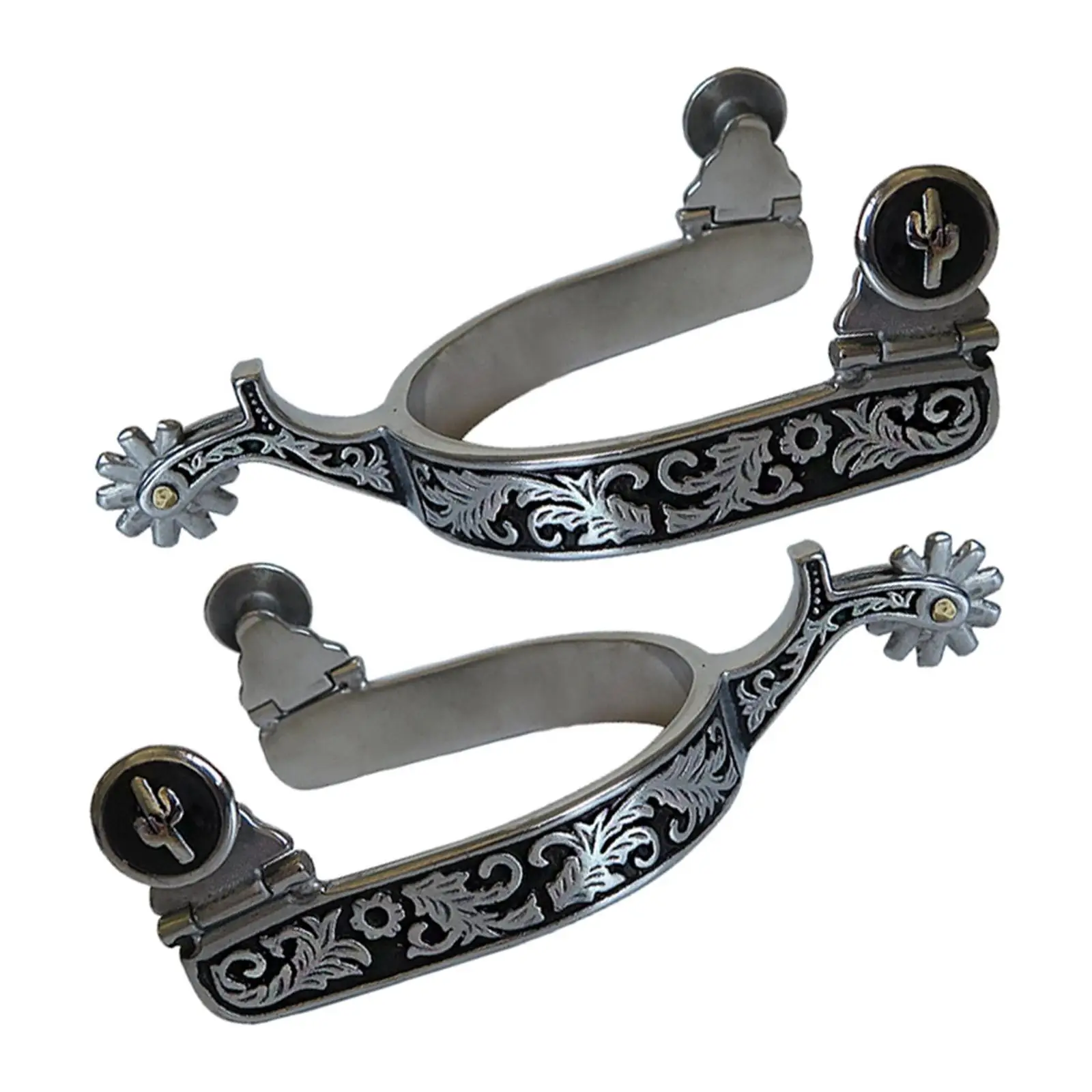 2x حفز حصان مضاد للصدأ على الطراز الغربي لمعدات المنافسة باللون البني