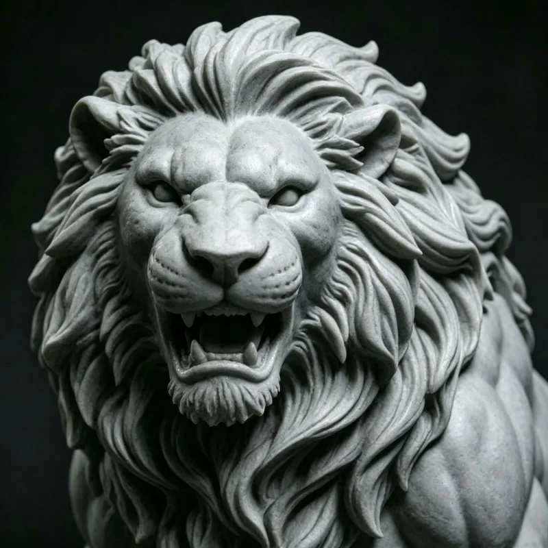 New 3D Printed Roaring Lion Statue DIY Coloring Figurine Feng Shui Ornament Home Office Desktop Decor Men Gift