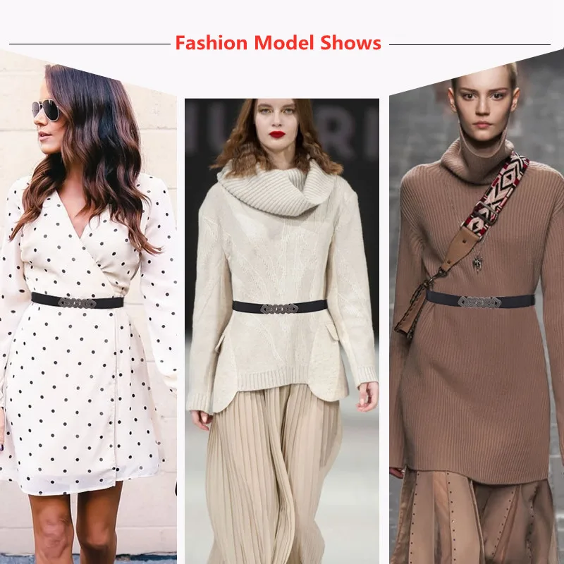 جديد رقيقة مطاطا Waibands لسيدة ضيق براون أسود اللون Cummerbunds لفستان موضة الخصر ختم شريط الحفلات تزيين الفتيات #4