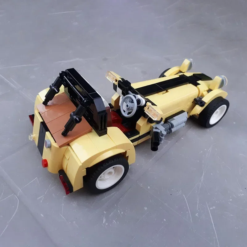 YcMoc Bouwstenen Vintage Klassieke Converteerbare Caterham Automodel Technische Bakstenen DIY Montage Voertuig Speelgoed Voor Kinderen Kind