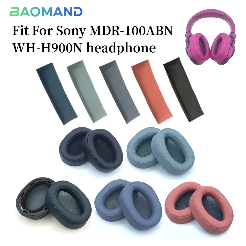 

1 set Replacement Ear Pads Earpads Headband for Sony MDR-100ABN WH-H900N Headphones Memory Foam Ear Cushion Cover