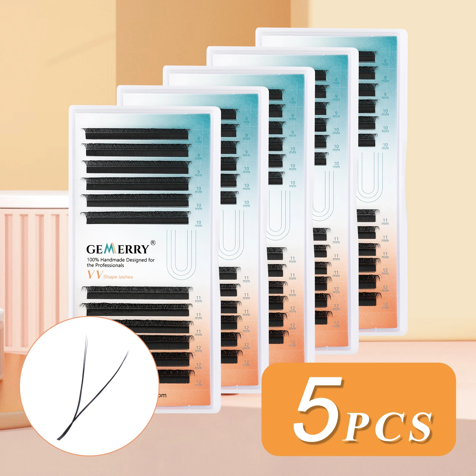 GEMEERY 10PCS YY Eyelash Extension Double Tip Easy Fan Volume Lashes False Eyelashes For Professional Beauty Free Shipping