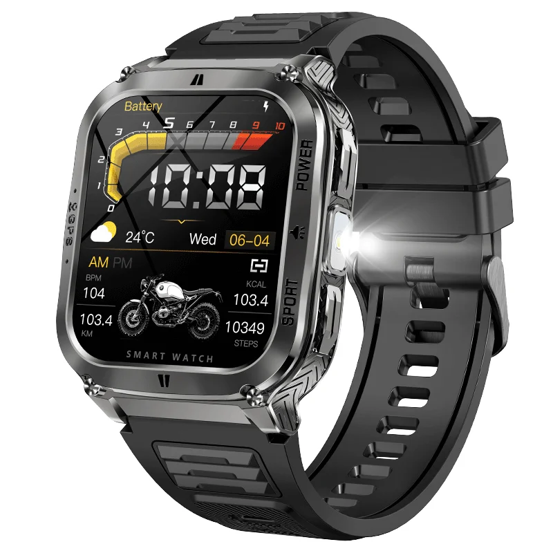 2025 New Smart Watch Men Women With GPS Positioning Outdoor Sports Fitness Watch LED Light Smartwatch With Altitude Barometric