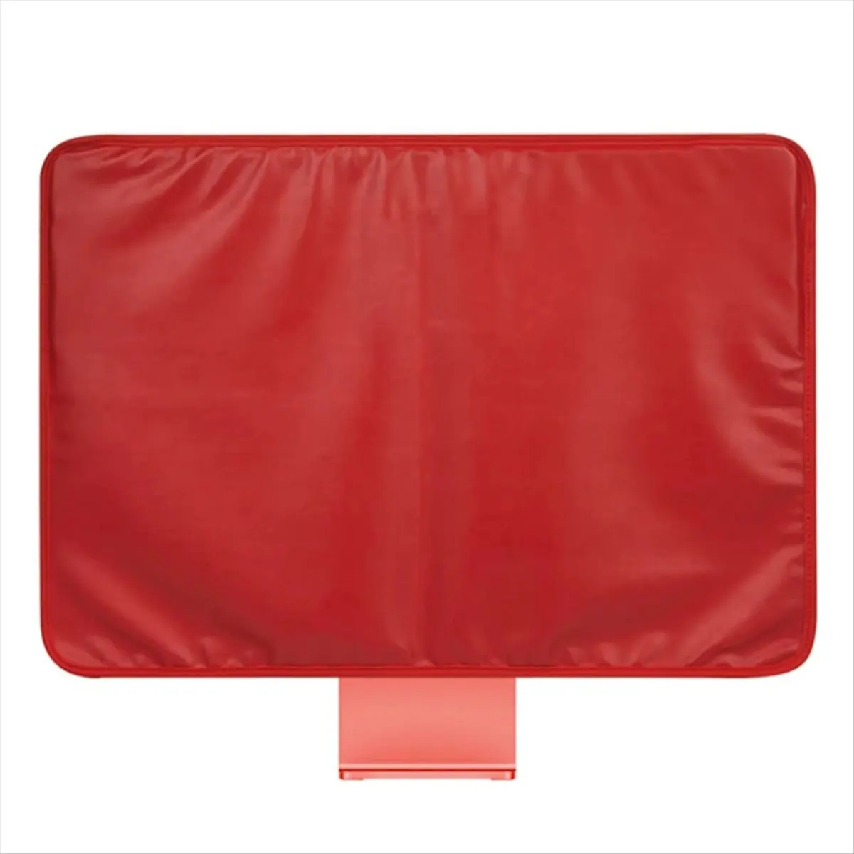 SPECIAL OFFER PU Leather Monitor Dust Cover for 24-Inch Computer Protective Sleeve PC Storage Organize Red