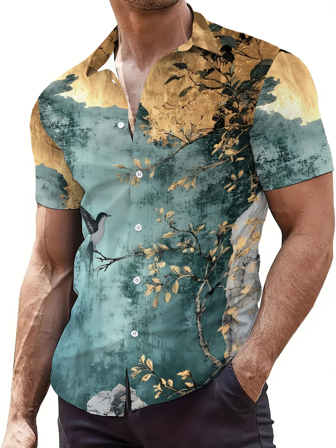 

2026 Summer Men's Shirt - 3D Printed Pattern - Breathable Lightweight Fashionable Casual Outdoor Men's Clothing