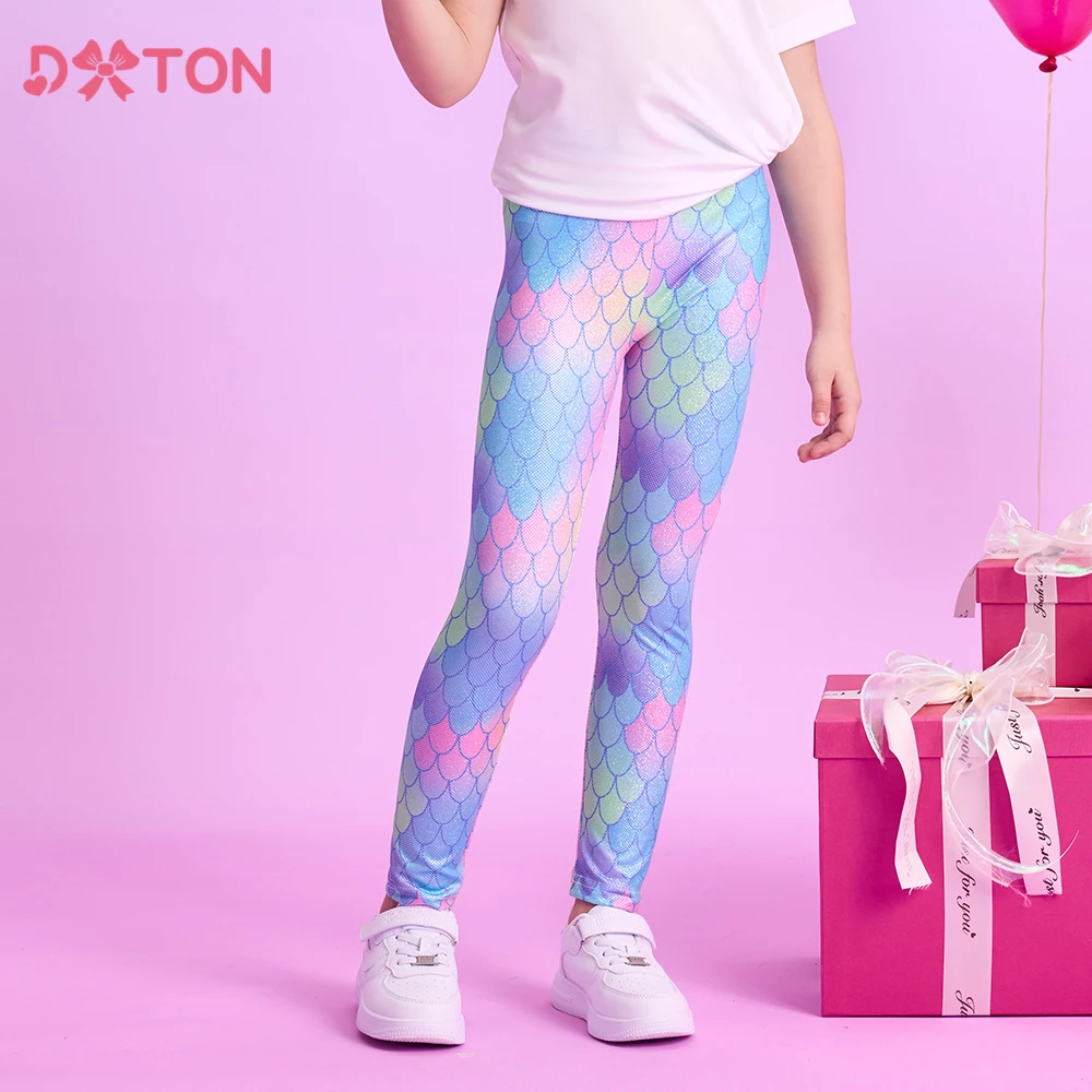 

DXTON Children Trousers For Girls Gradient Kids Leggings Polyester Printed Toddler Pencil Pants Four Season Girls Casual Wear