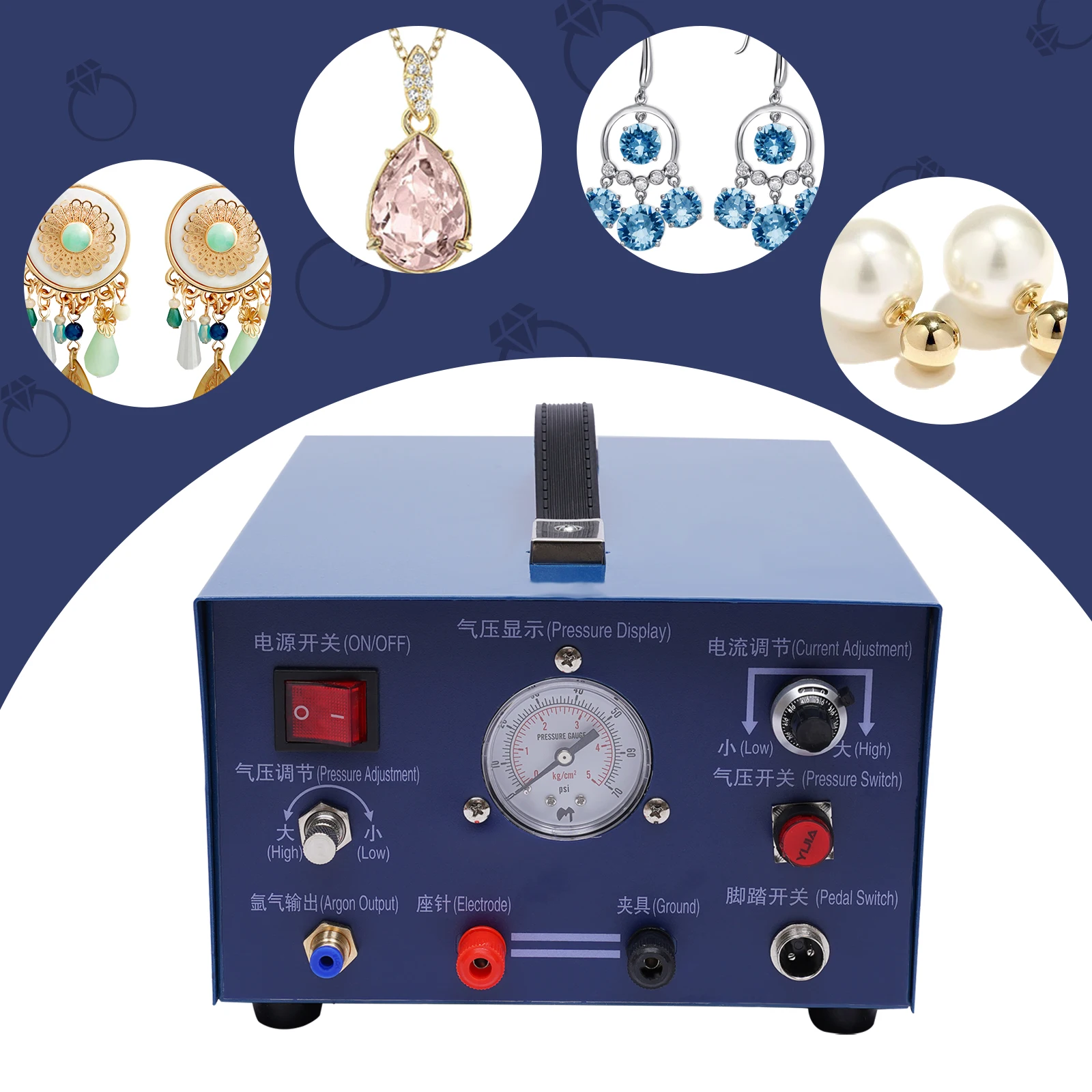 

Electric Welding Machine Gold Silver Copper platinum Jewelry Soldering Welder Jewelry Spot Welding Machine 800W Argon Pulse