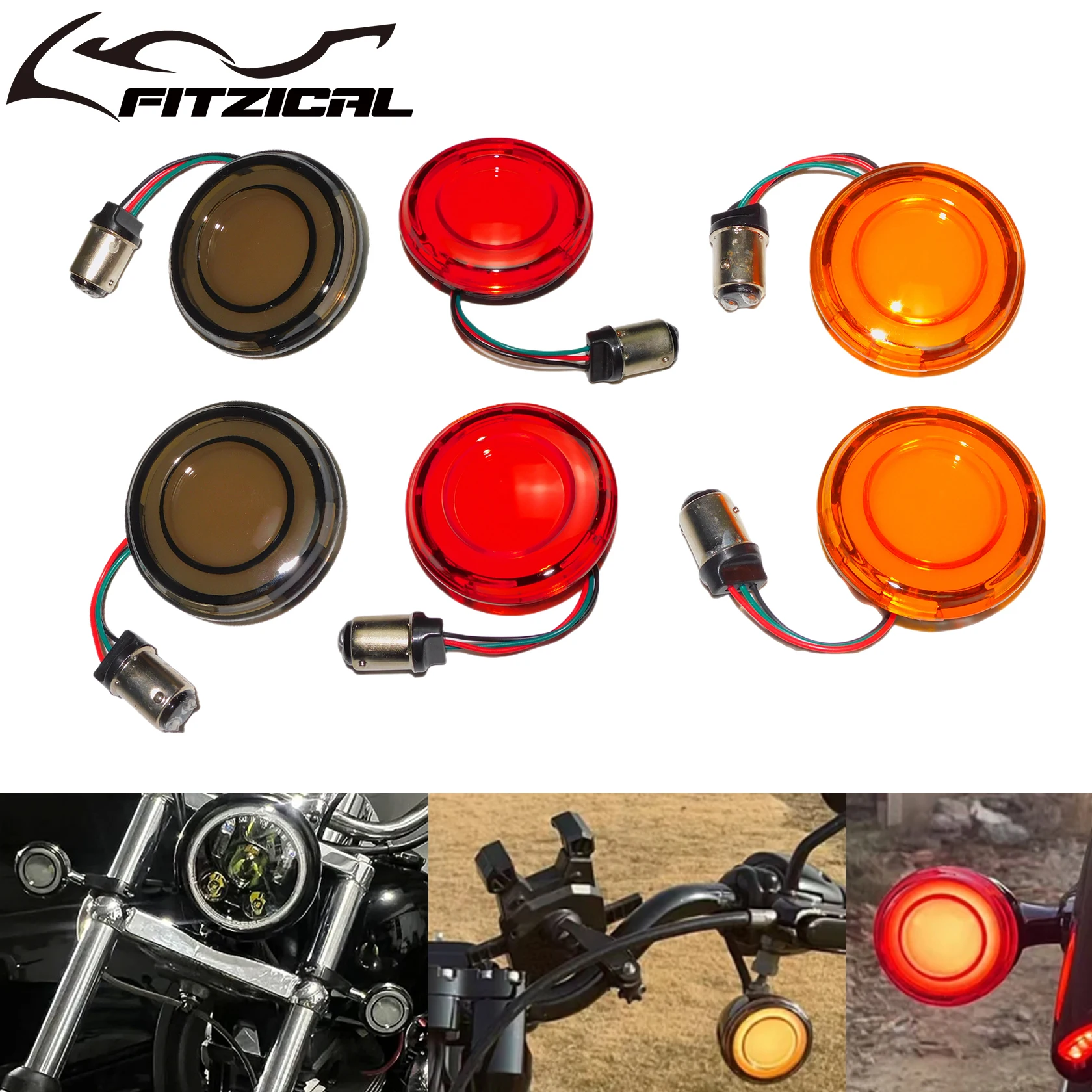 Motorcycle Turn Signal Conversions LED Panel Light 1157 Bullet Style For Harley Touring Electra Glide Sportster 883 1200 Softail