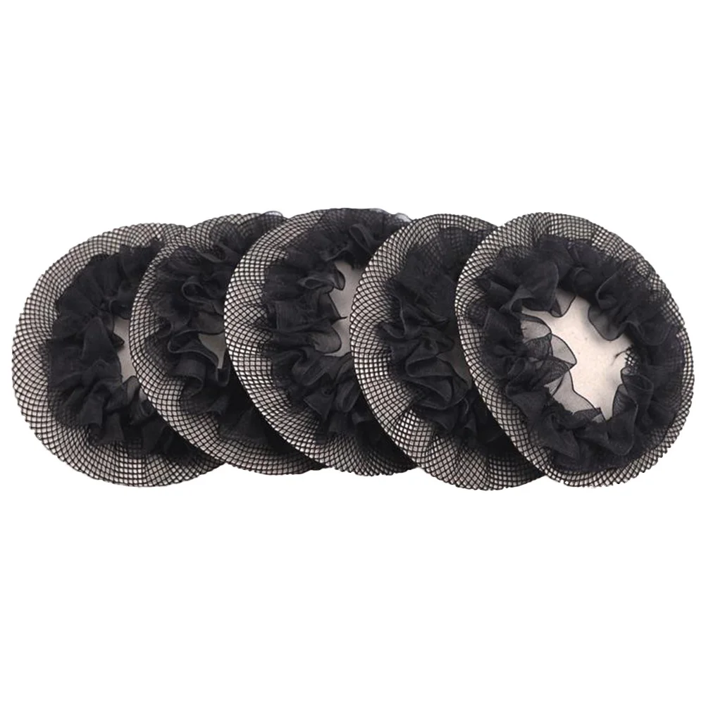 

5 Pcs Steamed Stuffed Bun Hair Accessories Suits for Women Styling Curly Cover Net Snood Hairnet