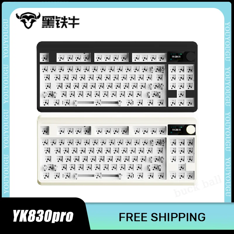 

Iblancod Yk830Pro Mechanical Keyboard Kit 87key Customized Hot Swappable 3mode RGB Gaming Keyboards Kits Wireless Keyboard Gift