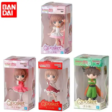 Bandai Original Qposket Model Cardcaptor Sakura Petit Kinomoto Sakura Action Figure Toys Collectible Decoration Gifts For Kids