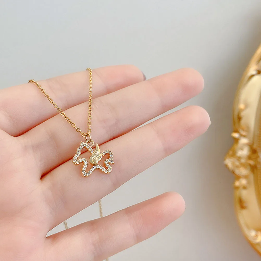 

1pc Horse Pendant Necklace For Women, Stylish Chain Jewelry, Creative Girl Charm Necklace, Perfect Gift For Birthday
