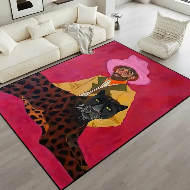 VIKAMA Art Retro Abstract Crystal Pile Carpet Living Room Bedroom Soft Comfortable Carpet Sofa Floor Mat Personalised Carpet