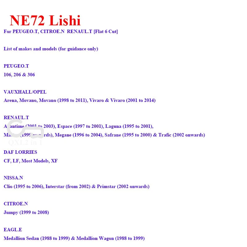 NE72 VA2T HU136 TOY51 RenaultV.2 أدوات إصلاح LISHI 2 في 1 لرينو.t باب السيارة التلقائي مفتوح لـ SM5 SM7 لسيتروين لبيجو #3
