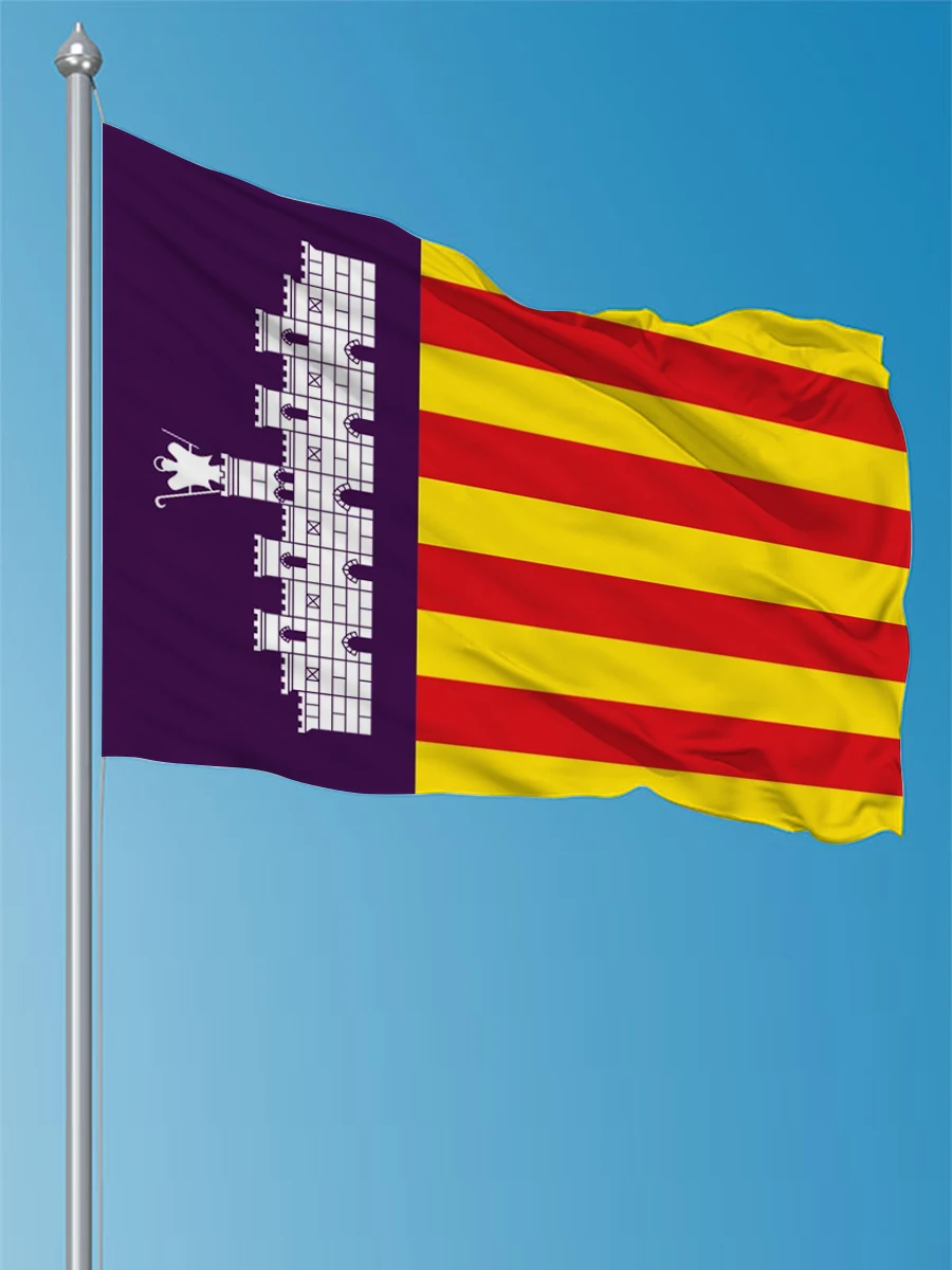 FLAGDOM  3X5Fts  90X150cm Spain Spanish Balearic Islands Mallorca Flag