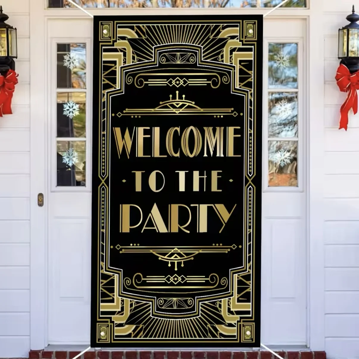 

Charm The Great Gatsby themed whiskey bar party background line decoration door cover for family gatherings door cover